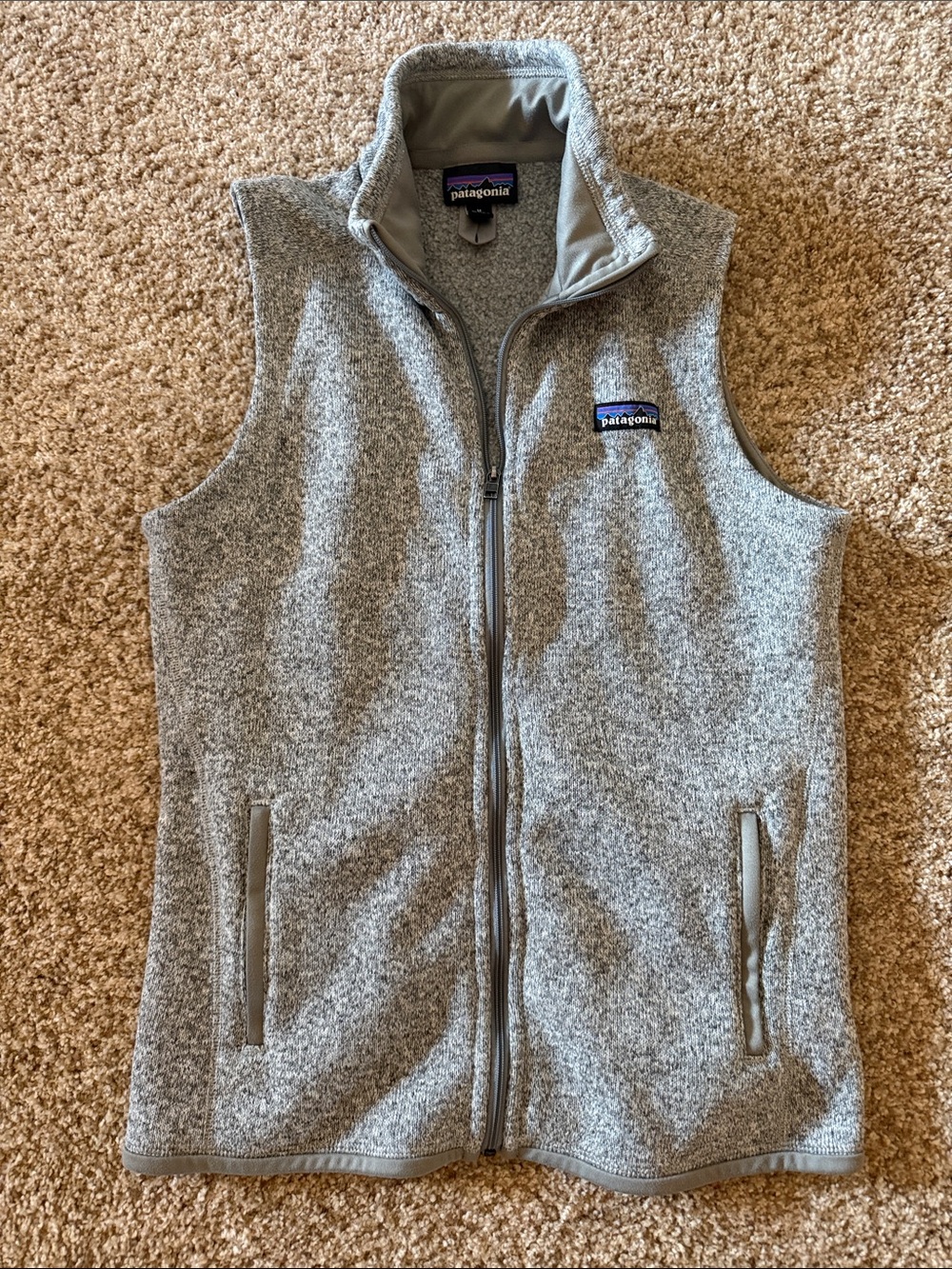 Patagonia Women’s Gray Heather Fleece Vest - Zip Front Size Medium